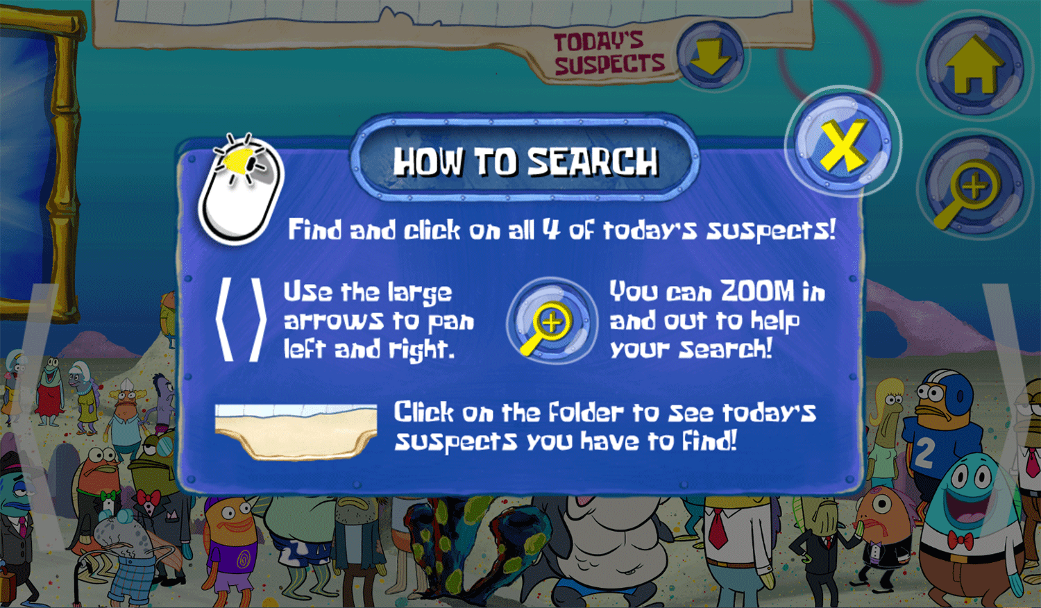 Spongebob Squarepants Bikini Bottom Mysteries How To Search Screenshot.