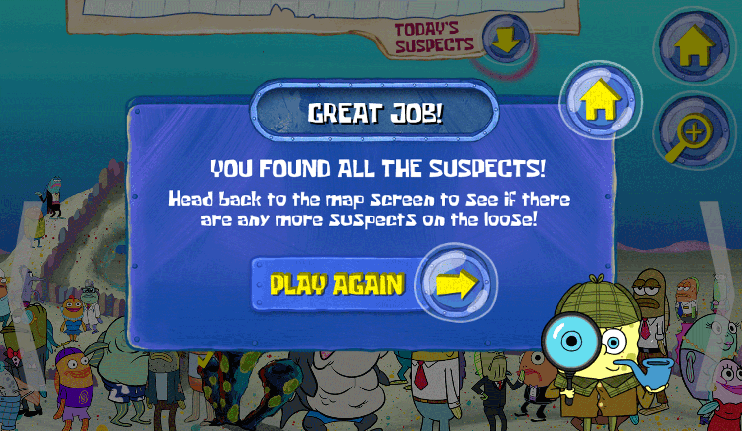 Spongebob Squarepants Bikini Bottom Mysteries Result Screenshot.