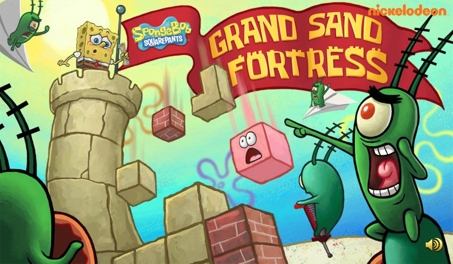 Spongebob Squarepants Grand Sand Fortress Welcome Screen Screenshot.