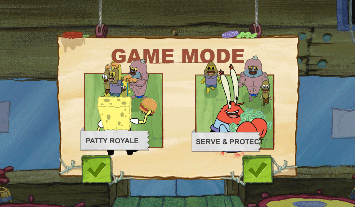 Spongebob Squarepants Krabby Patty Crisis Game Mode Screenshot.