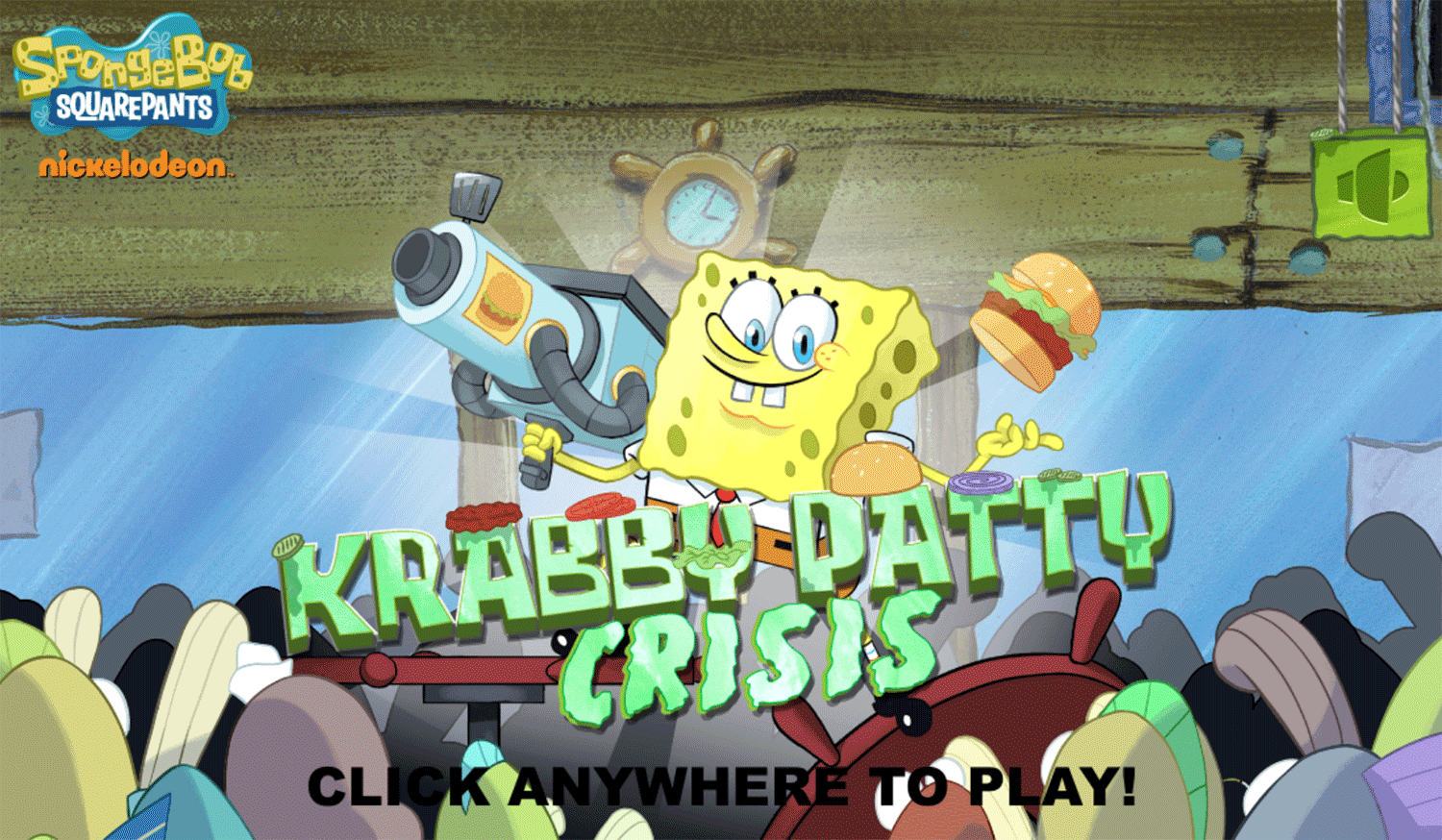 Spongebob Squarepants Krabby Patty Crisis Welcome Screen Screenshot.
