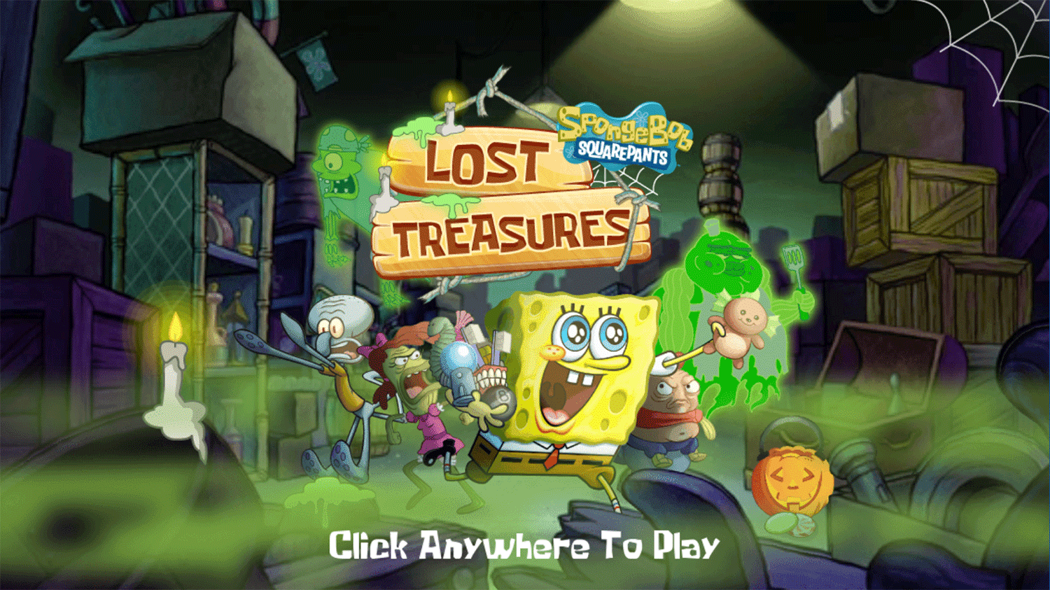 Spongebob Squarepants Lost Treasures Welcome Screen Screenshot.