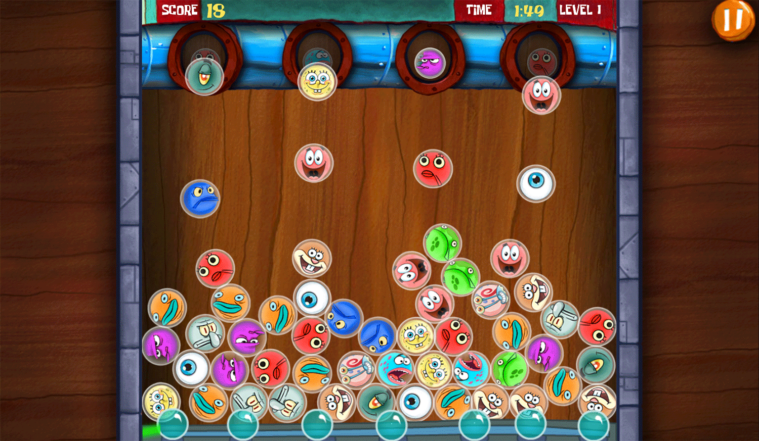 Spongebob Squarepants Marble Bash Game Screenshot.