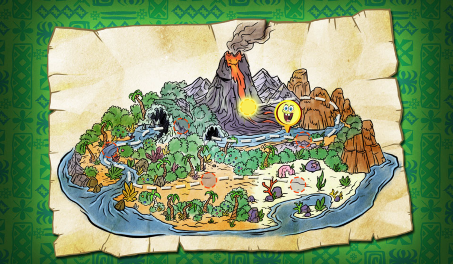 SpongeBob SquarePants Monster Island Adventure Game Island Map Screenshot.