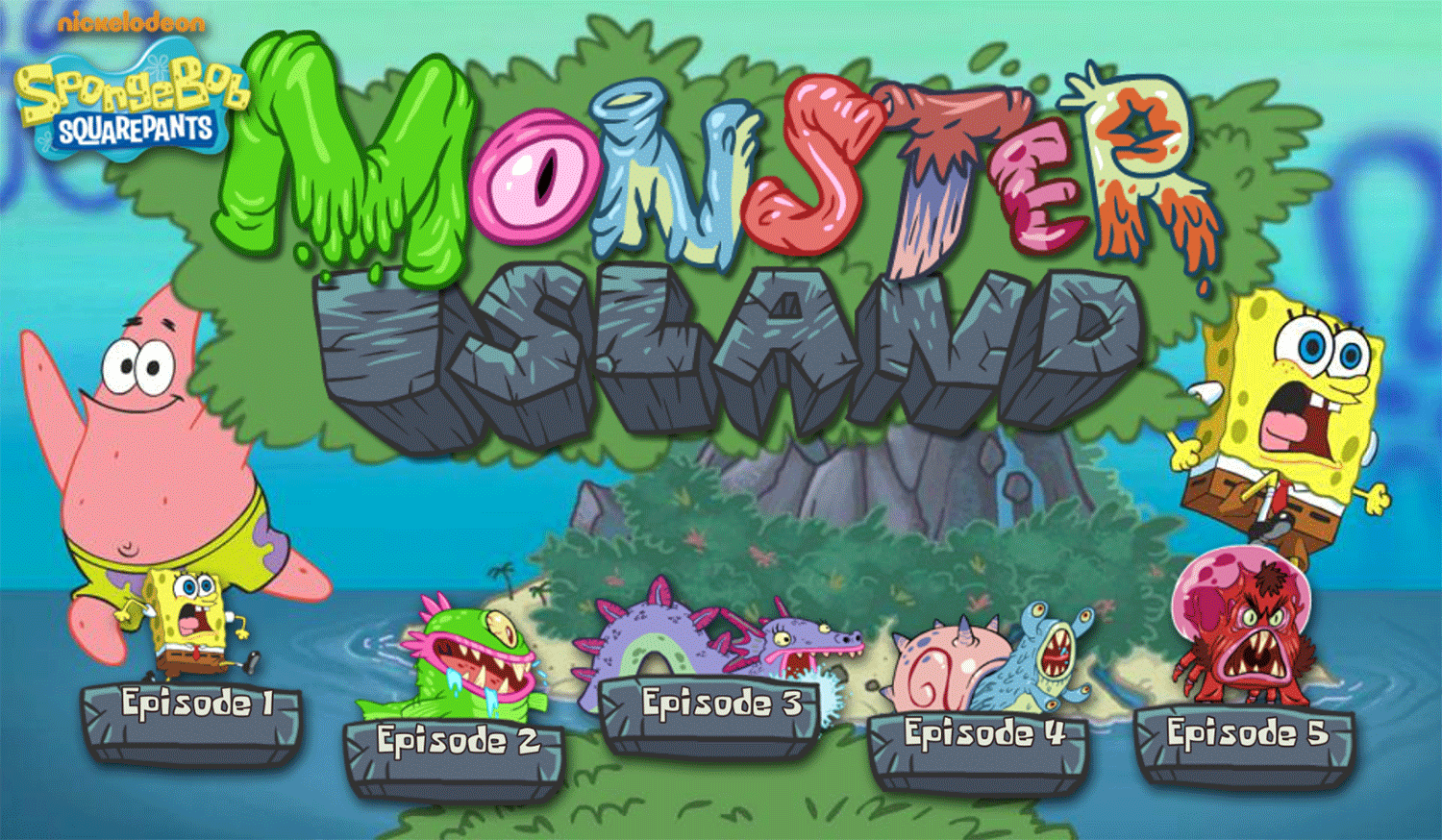 Spongebob Squarepants Monster Island Welcome Screen Screenshot.