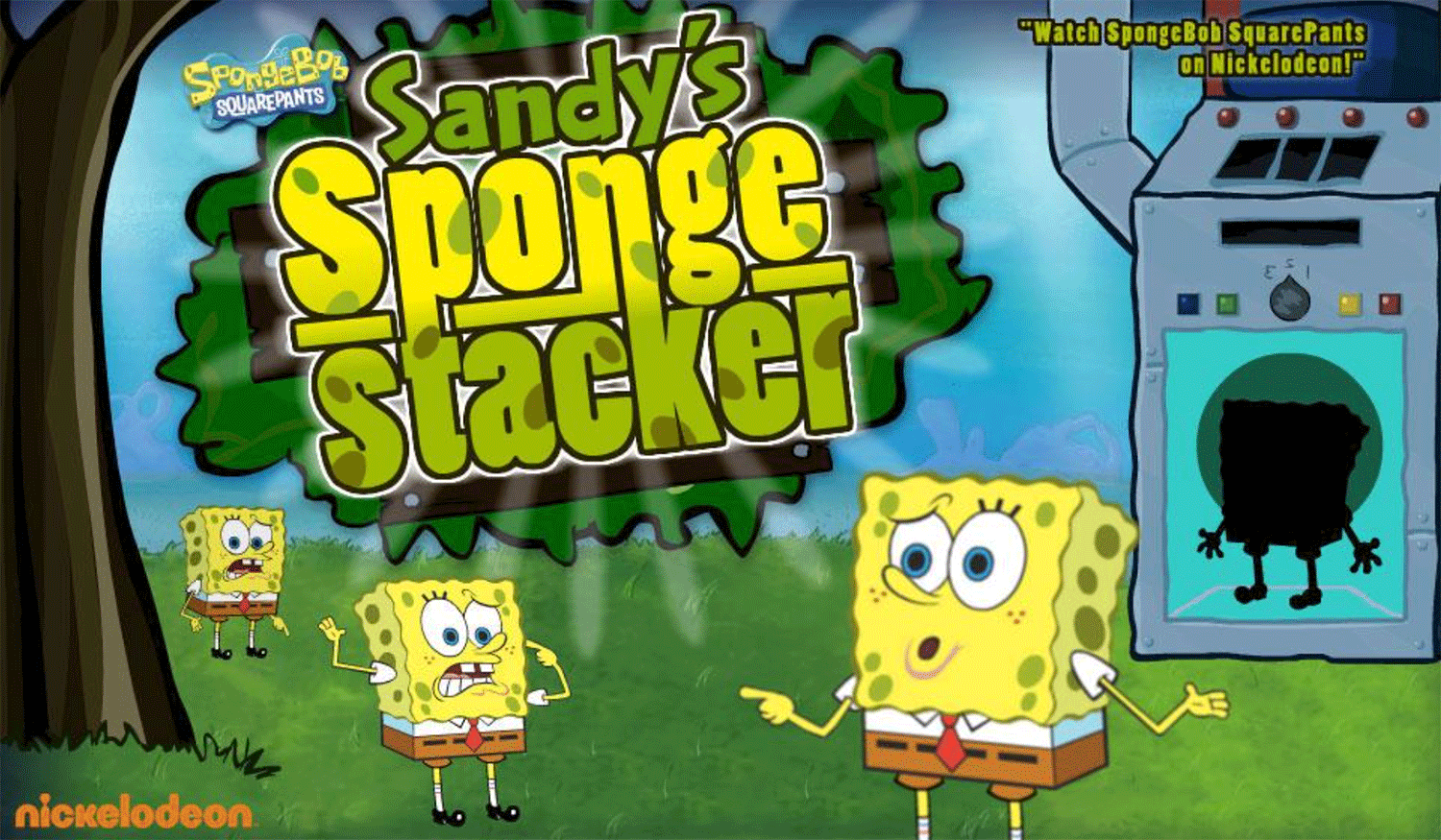 Spongebob Squarepants Sandy's Sponge Stacker Welcome Screen Screenshot.