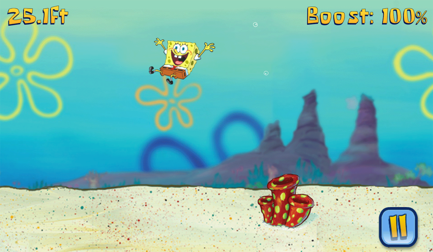 Spongebob Squarepants Tighty Whitey Tumble Game Screenshot.