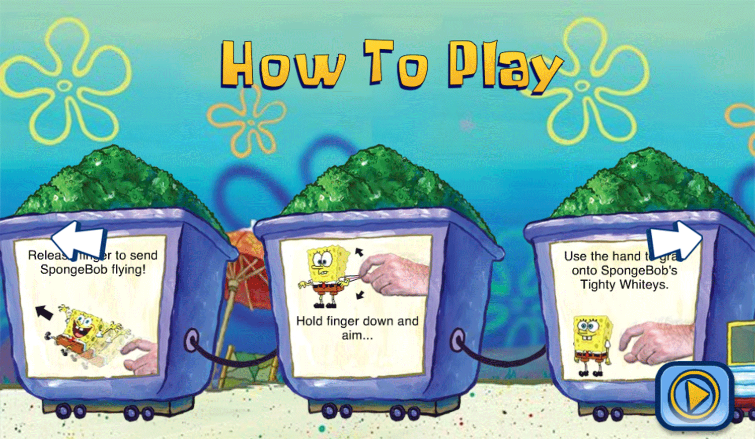 Spongebob Squarepants Tighty Whitey Tumble How To Play Screenshot.