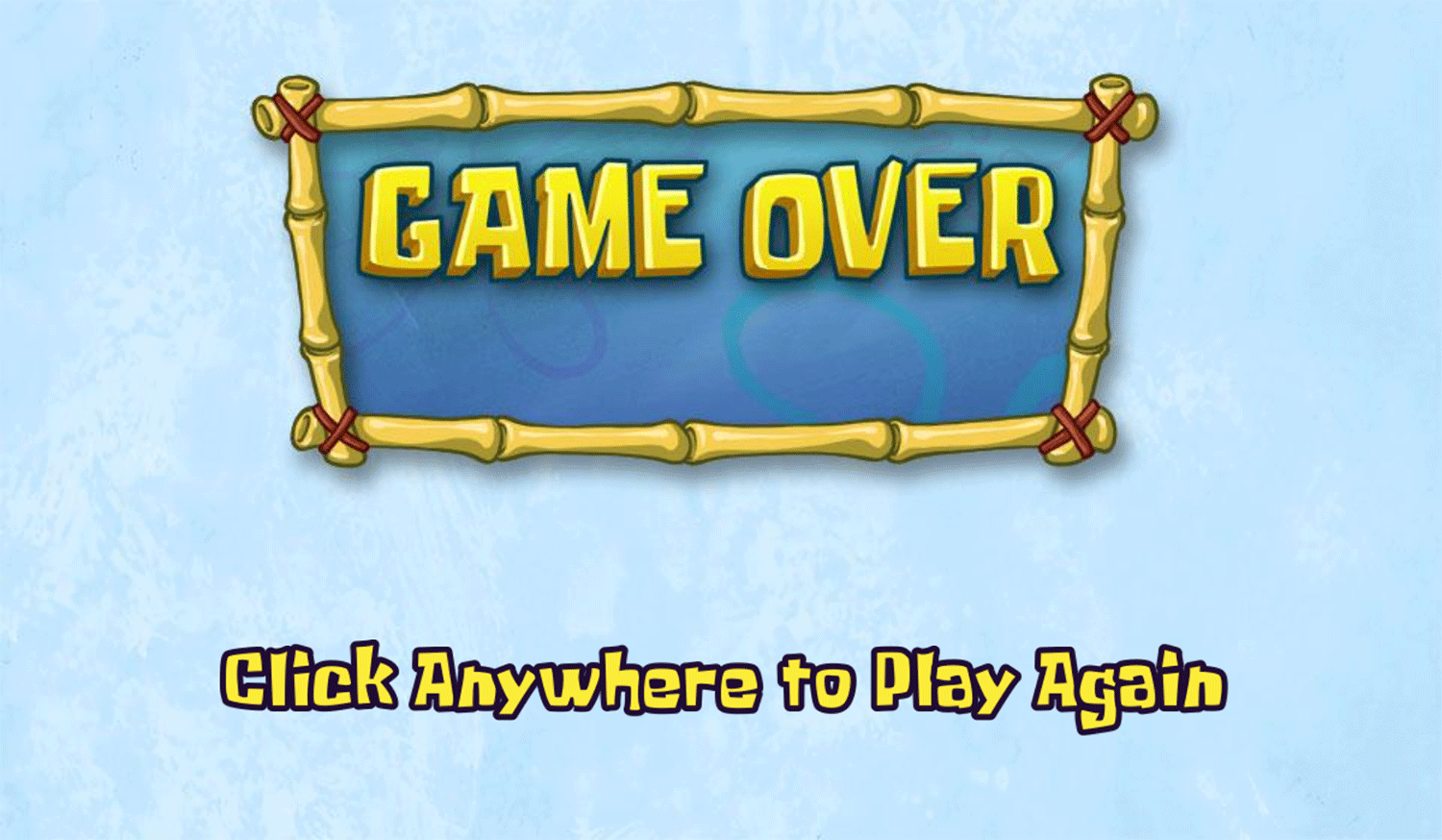 Spongebob Squarepants Toy Store Trial Game Over Screenshot.