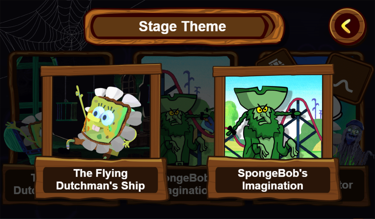 Spongebob Squarepants Tracks of Terror Coaster Creator Theme Select Screenshot.