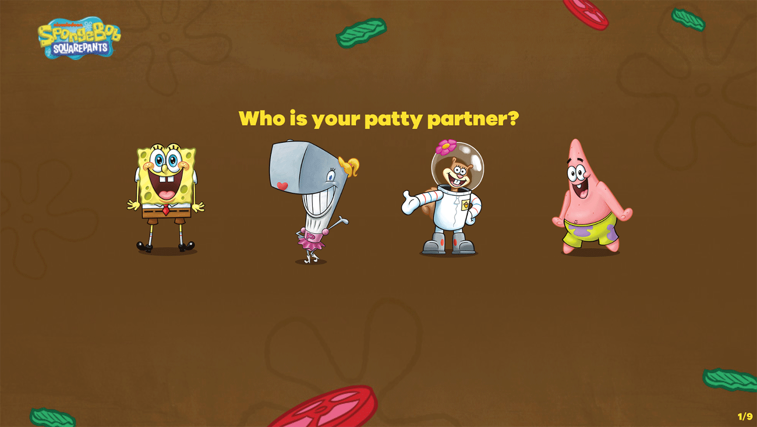 Spongebob Squarepants Which Krabby Patty Are You First Question Screenshot.