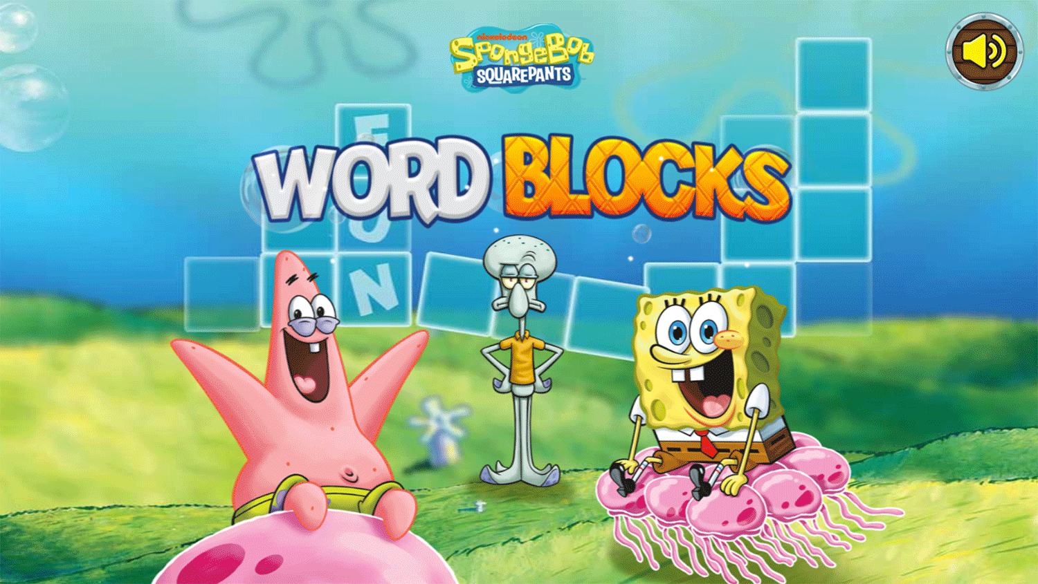 Spongebob Squarepants Word Blocks Welcome Screen Screenshot.