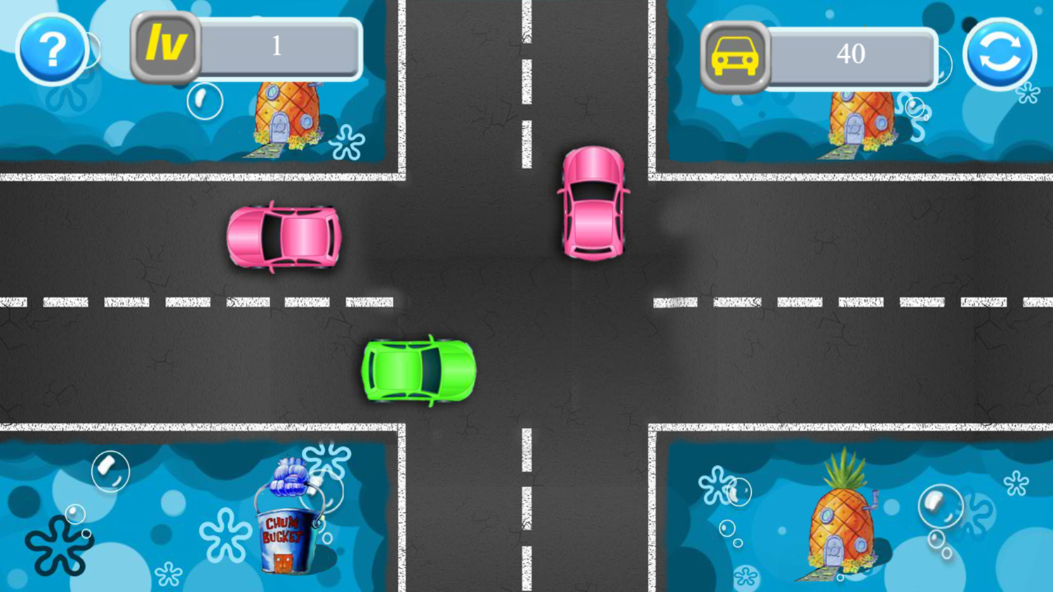 SpongeBob Traffic Control Game Play Screenshot.