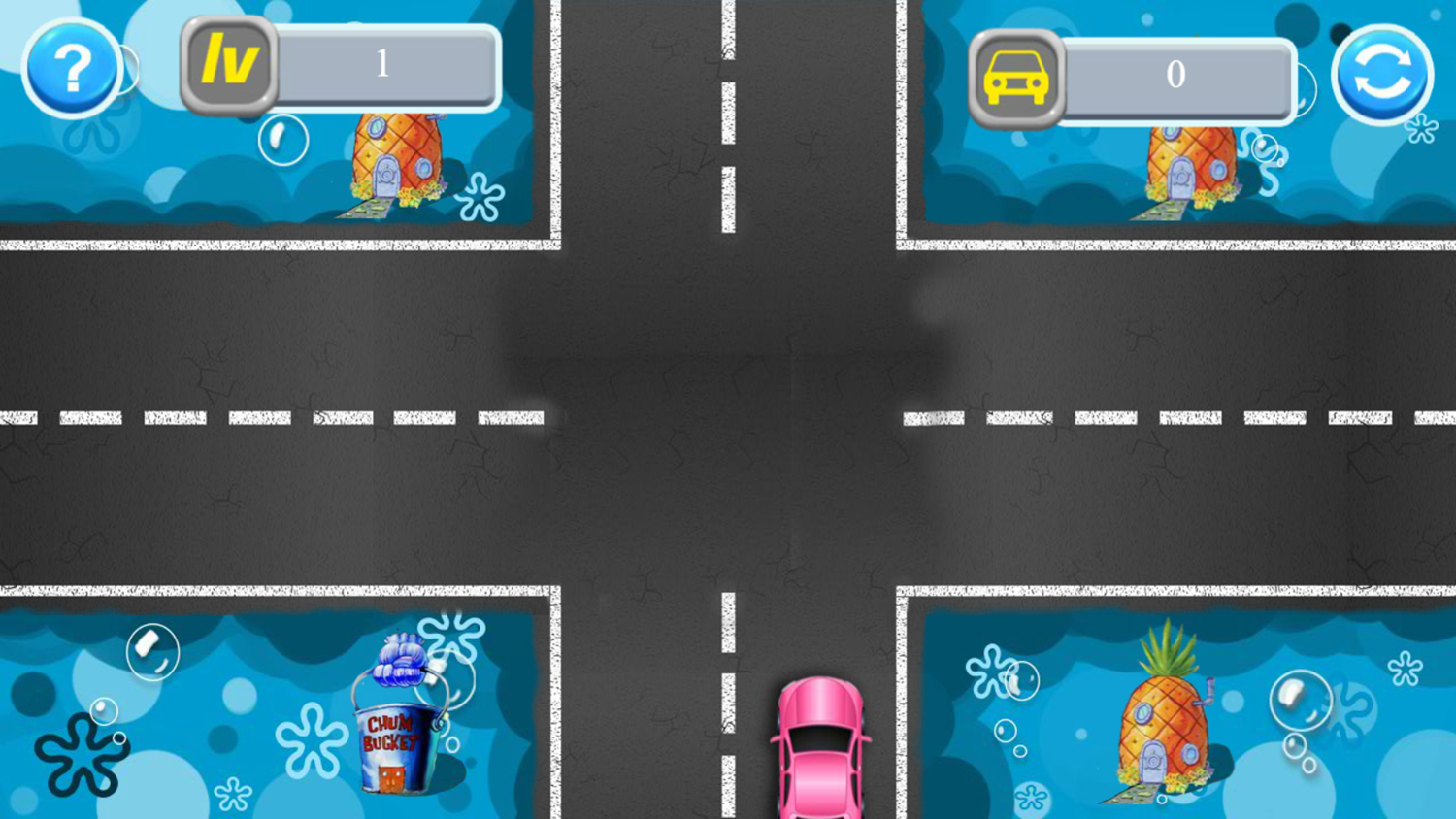 SpongeBob Traffic Control Game Start Screenshot.