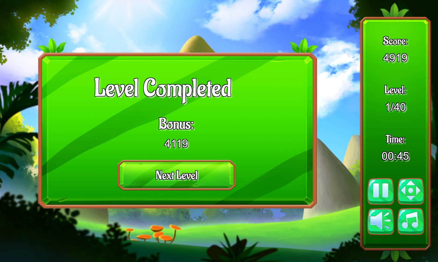 Spring Grabbers Game Level Completed Screenshot.