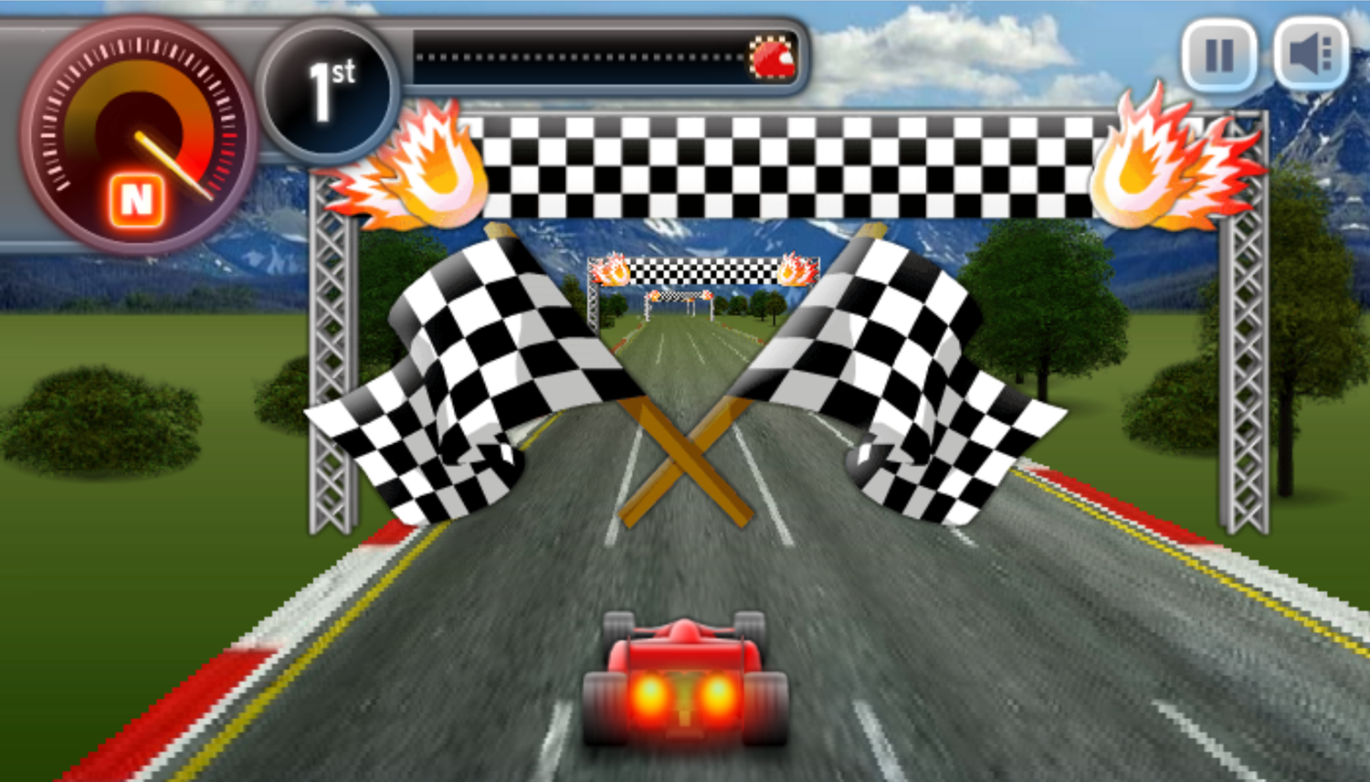 Sprint Club Nitro Game Race Finish Line Screenshot.