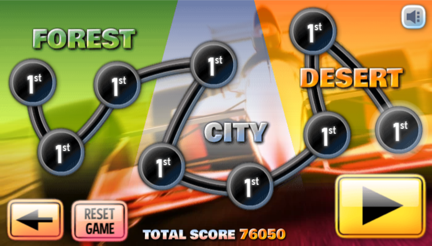 Sprint Club Nitro Game Course Select Screenshot.