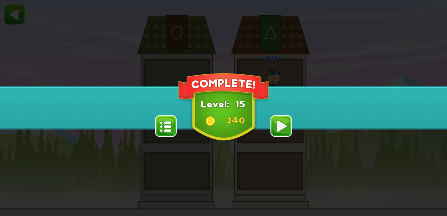 Squad Tower Game Level Complete Screen Screenshot.