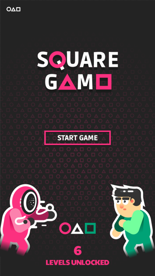 Square Game Welcome Screen Screenshot.