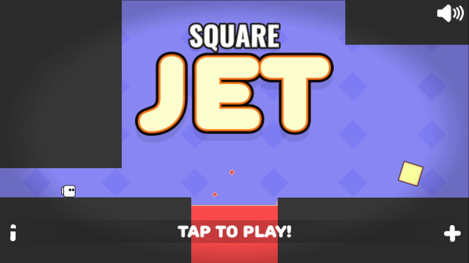 Square Jet Game Welcome Screen Screenshot.