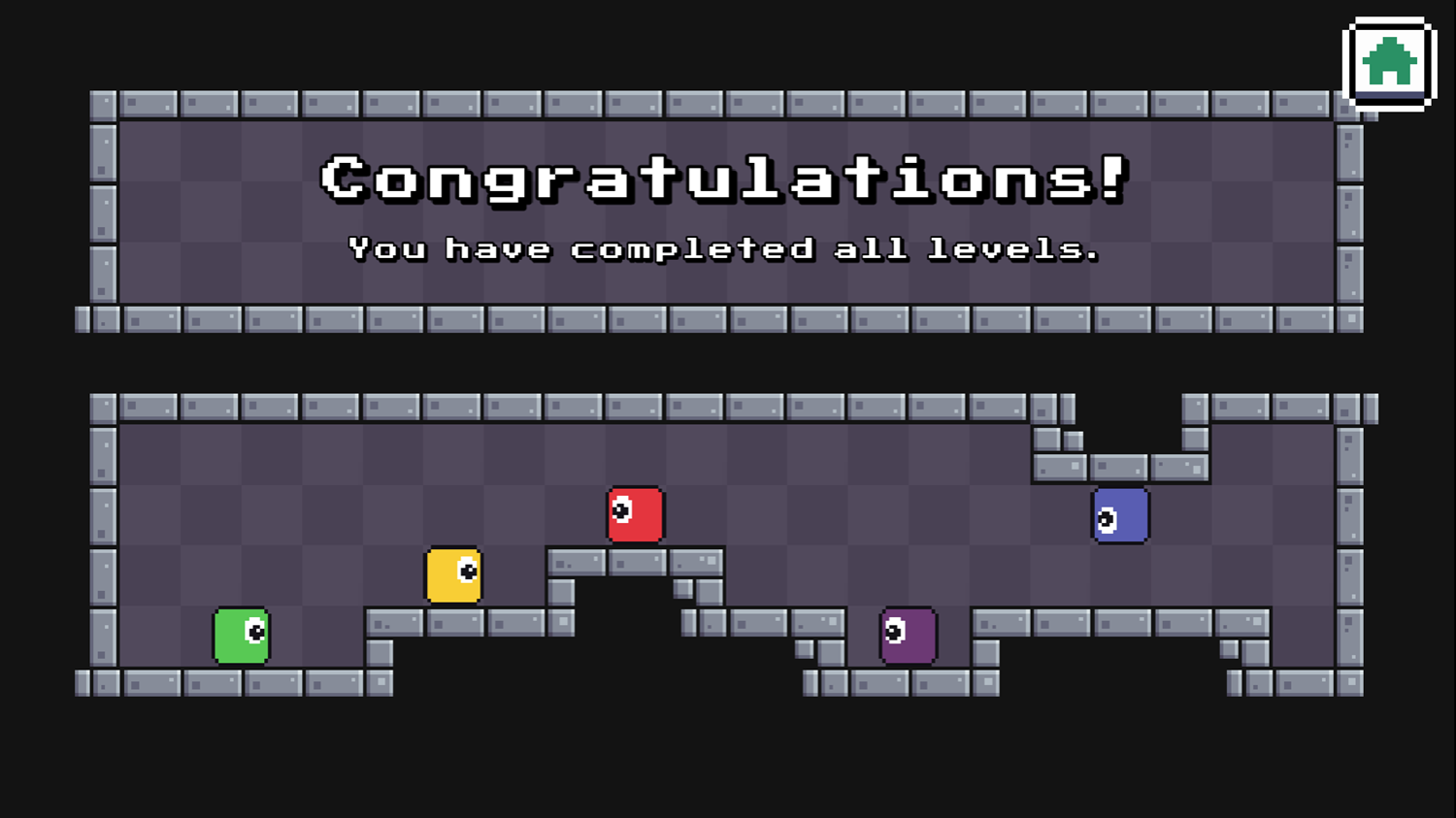 Square Monsters Game Beat Screen Screenshot.