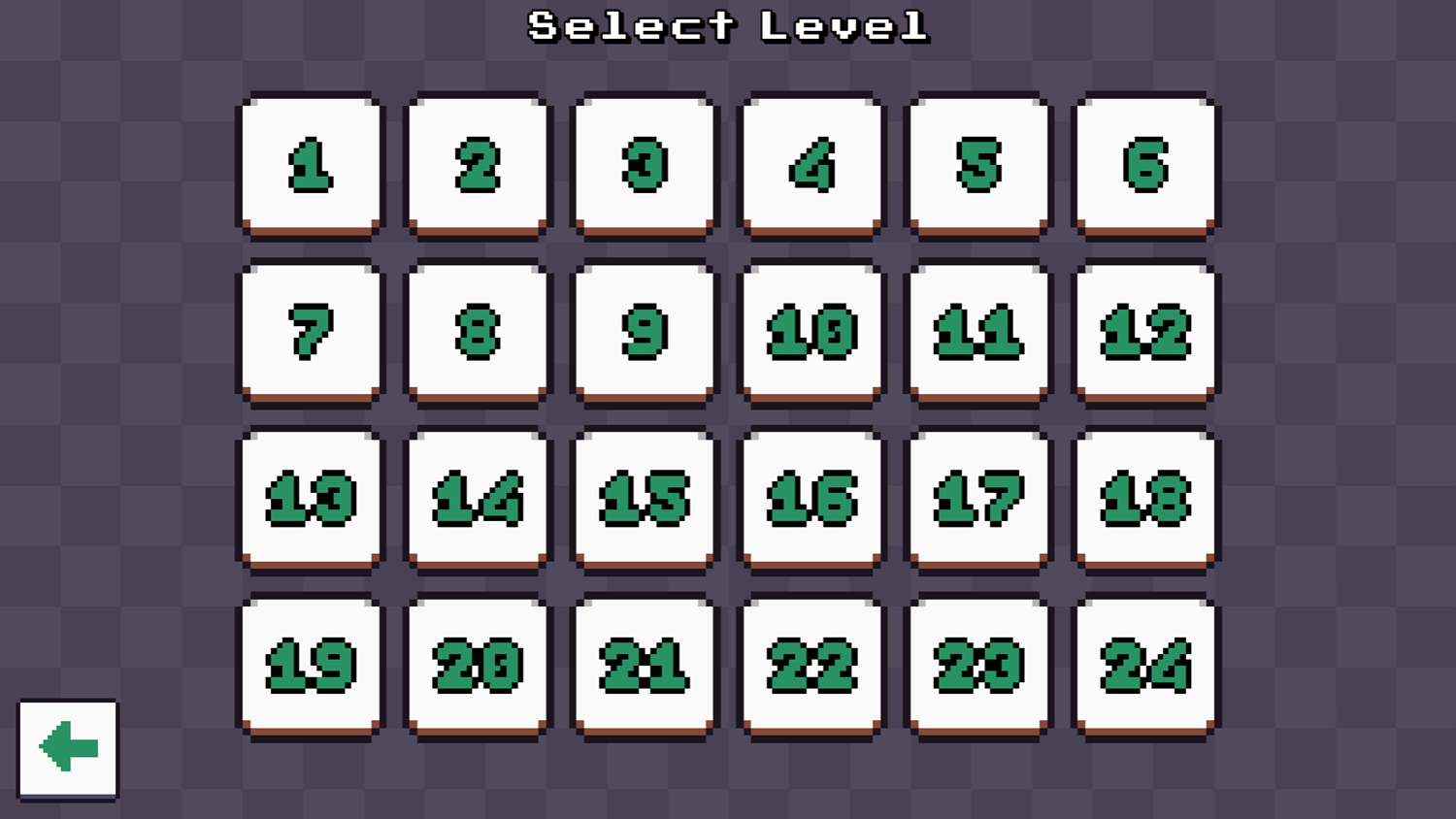 Square Monsters Game Level Select Screen Screenshot.