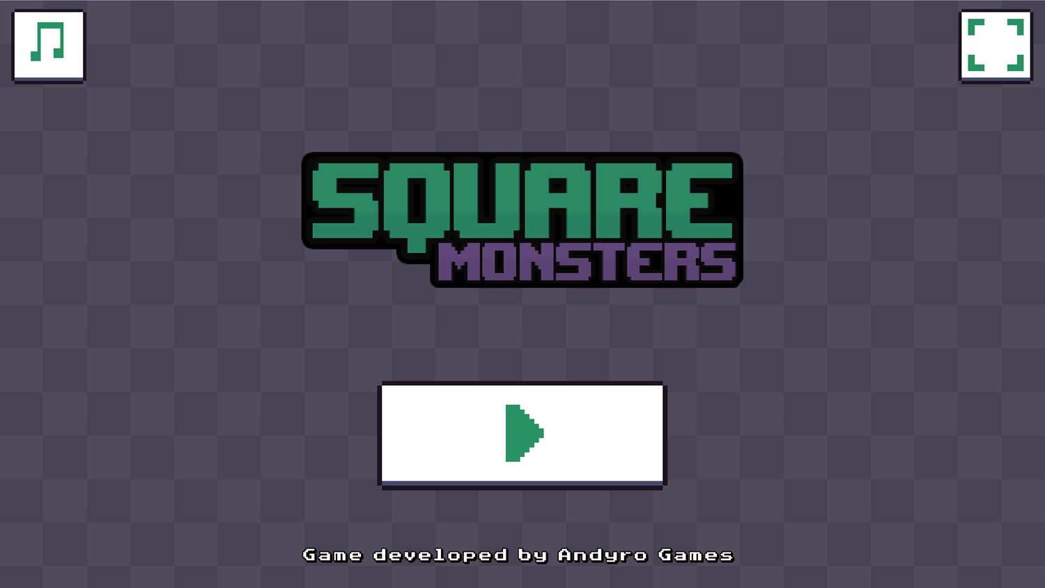 Square Monsters Game Welcome Screen Screenshot.