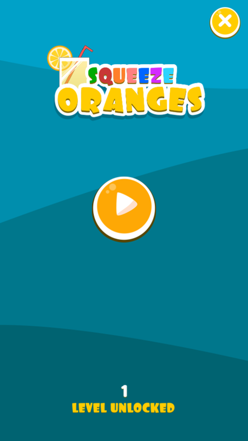 Squeeze Oranges Game Welcome Screen Screenshot.