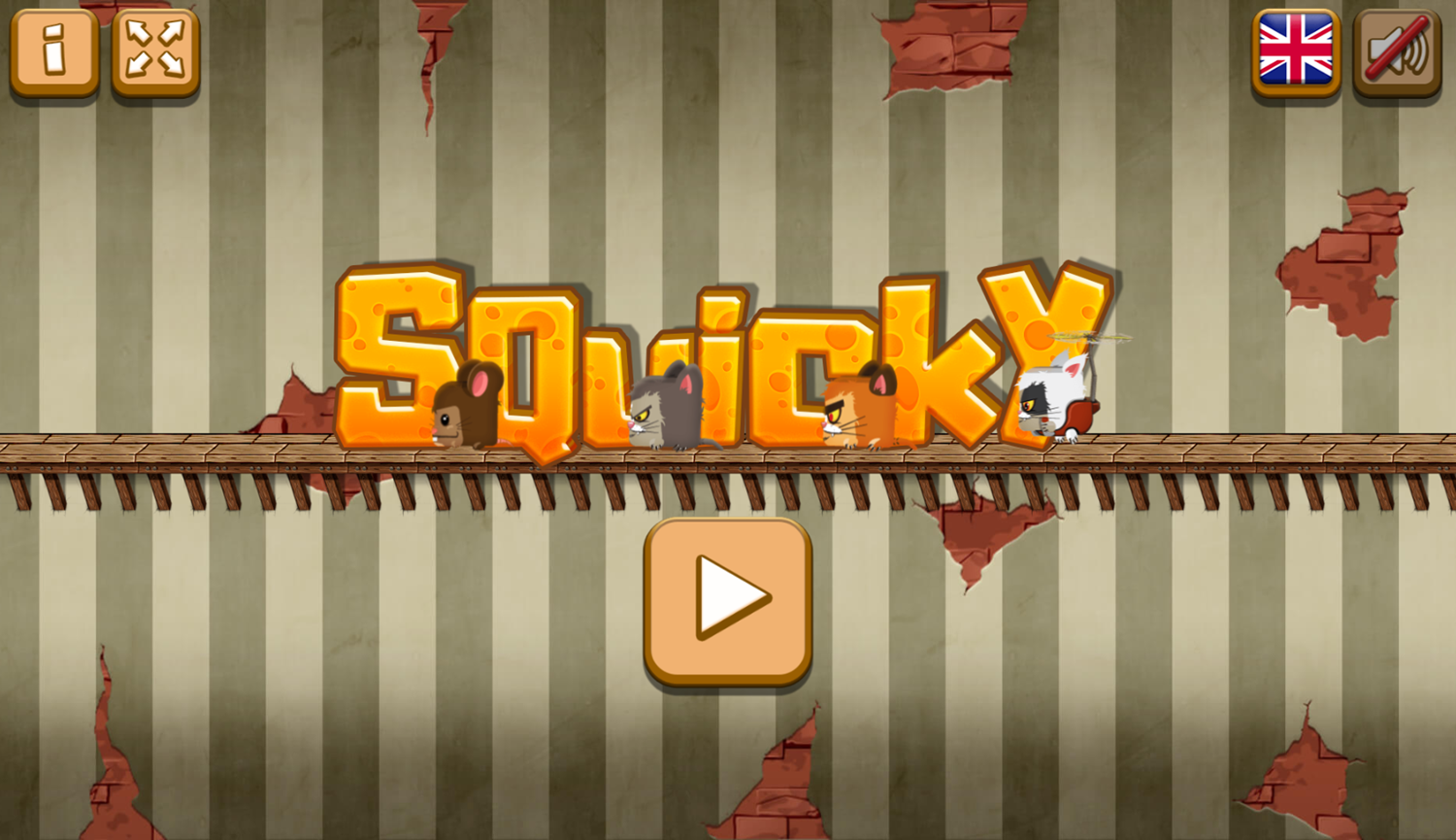 Squicky Game Welcome Screen Screenshot.