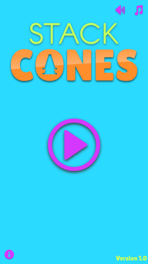 Stack Cones Game Welcome Screen Screenshot.