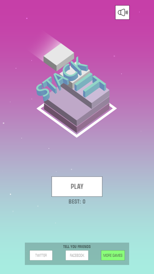 Stack It Game Welcome Screen Screenshot.