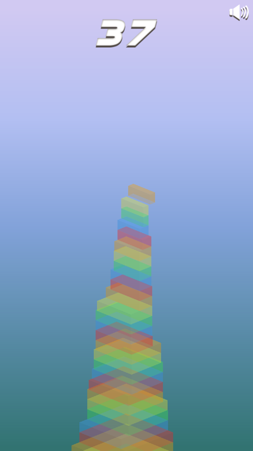 Stacking Colors Game Over Screenshot.