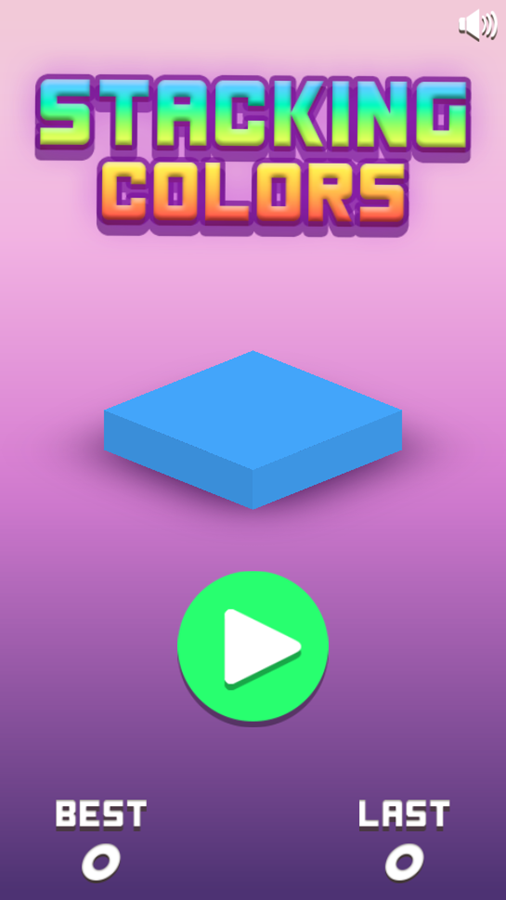 Stacking Colors Game Welcome Screen Screenshot.