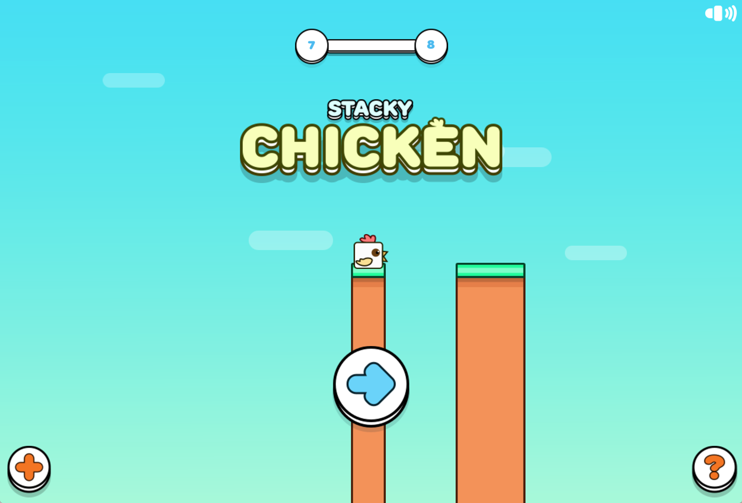 Stacky Chicken Game Welcome Screen Screenshot.