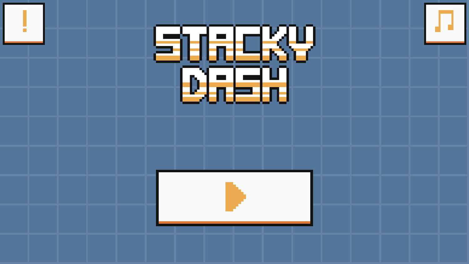 Stacky Dash Welcome Screen Screenshot.
