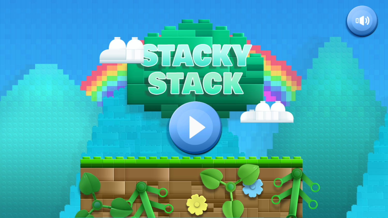 Stacky Stack Game Welcome Screen Screenshot.