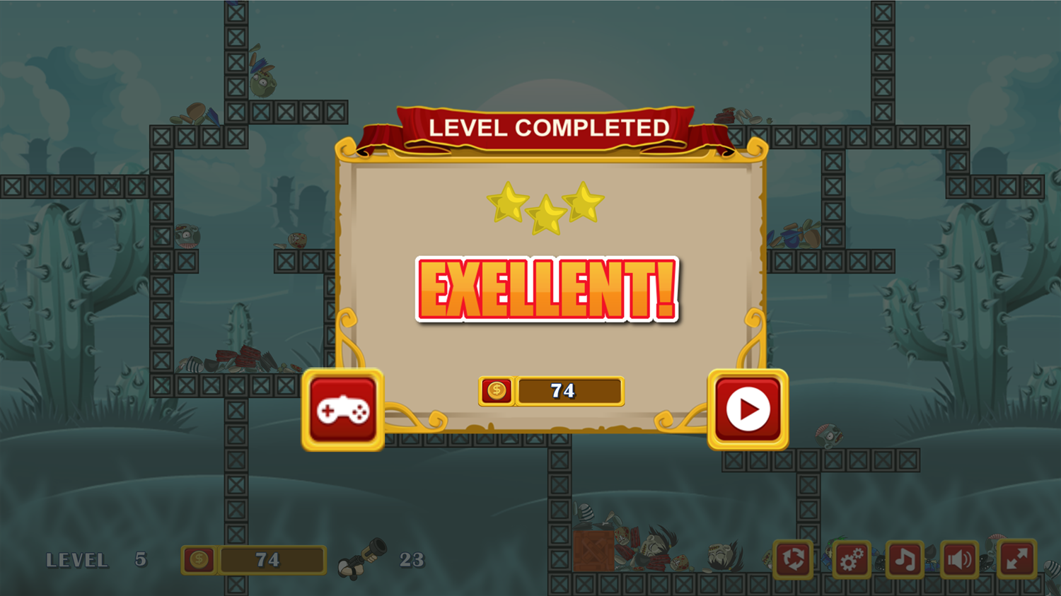 Stan the Man Game Level Completed Screen Screenshot.