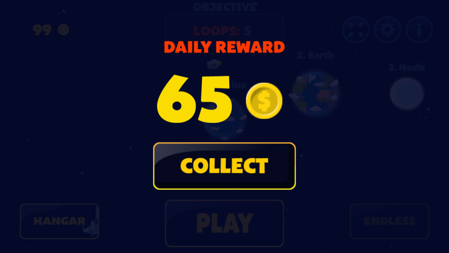 Star Battles Game Daily Reward Screenshot.