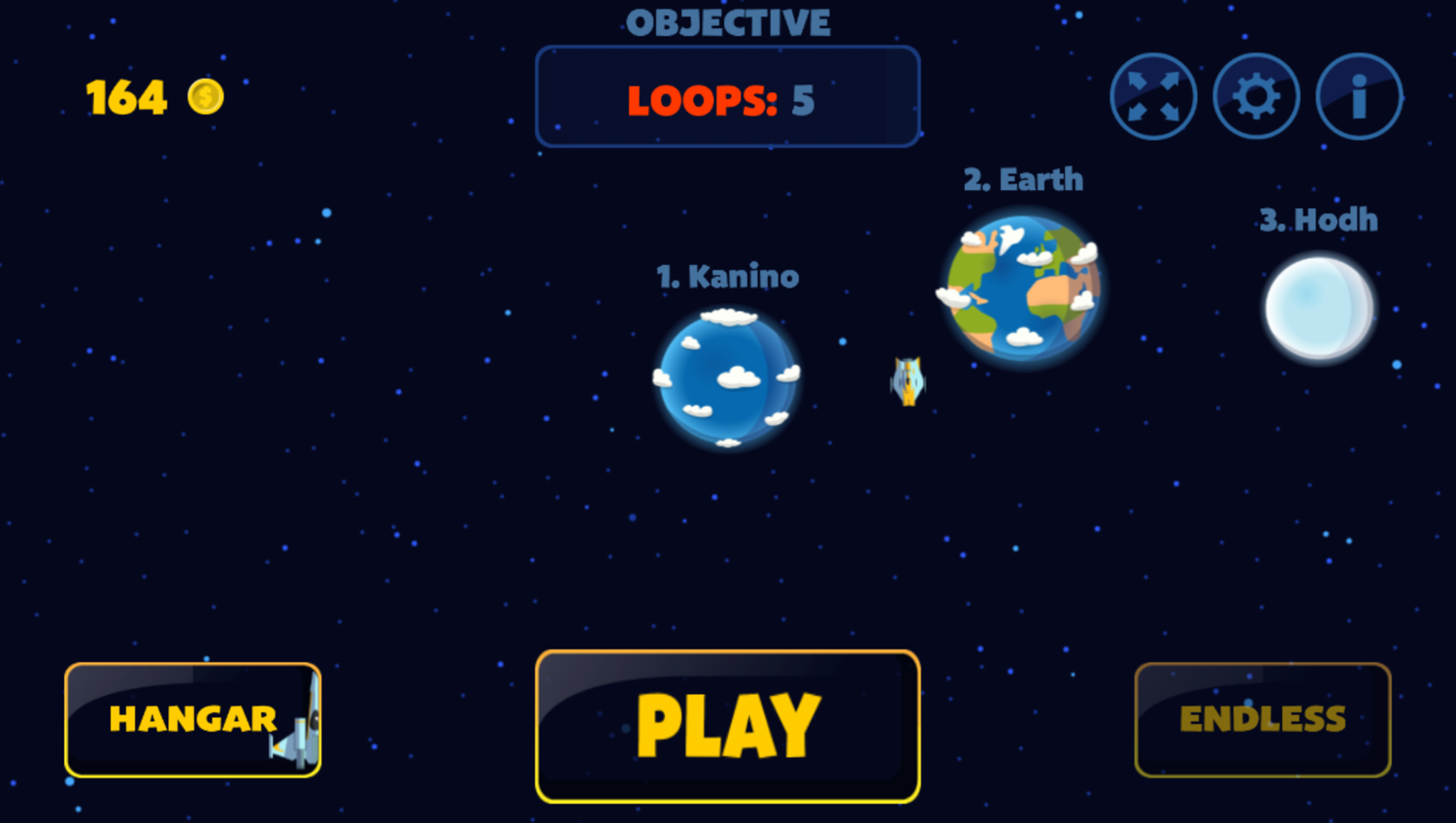 Star Battles Game Menu Screenshot.
