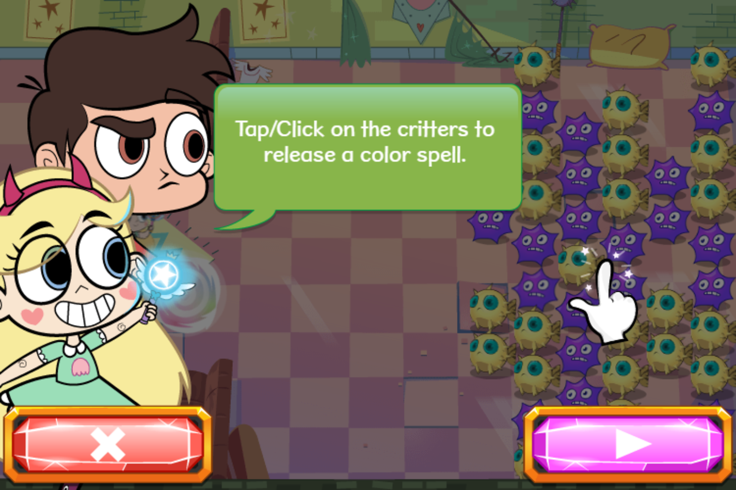 Star vs the Forces of Evil Creature Capture Game How To Play Screenshot.