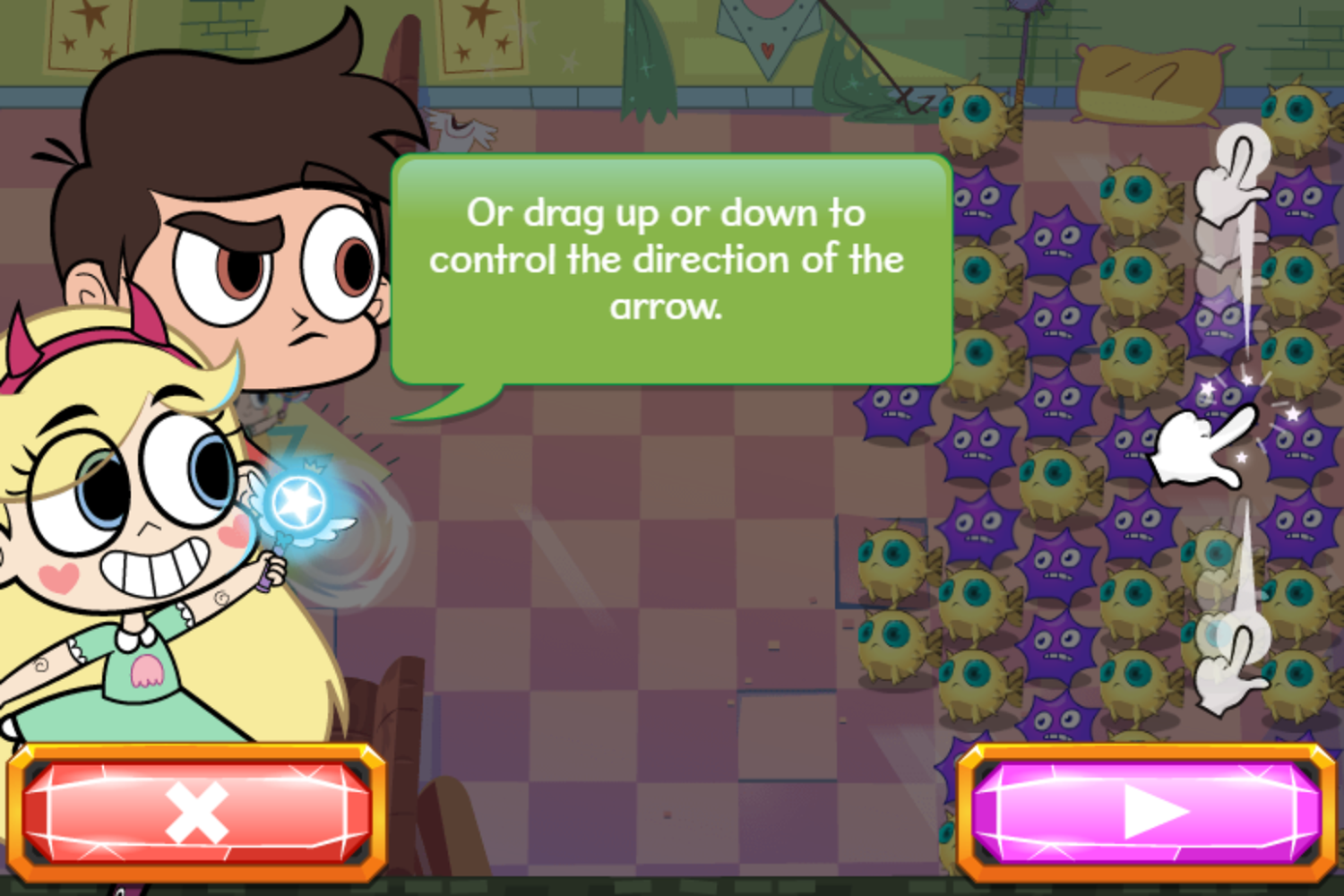 Star vs the Forces of Evil Creature Capture Game Instruction Screenshot.