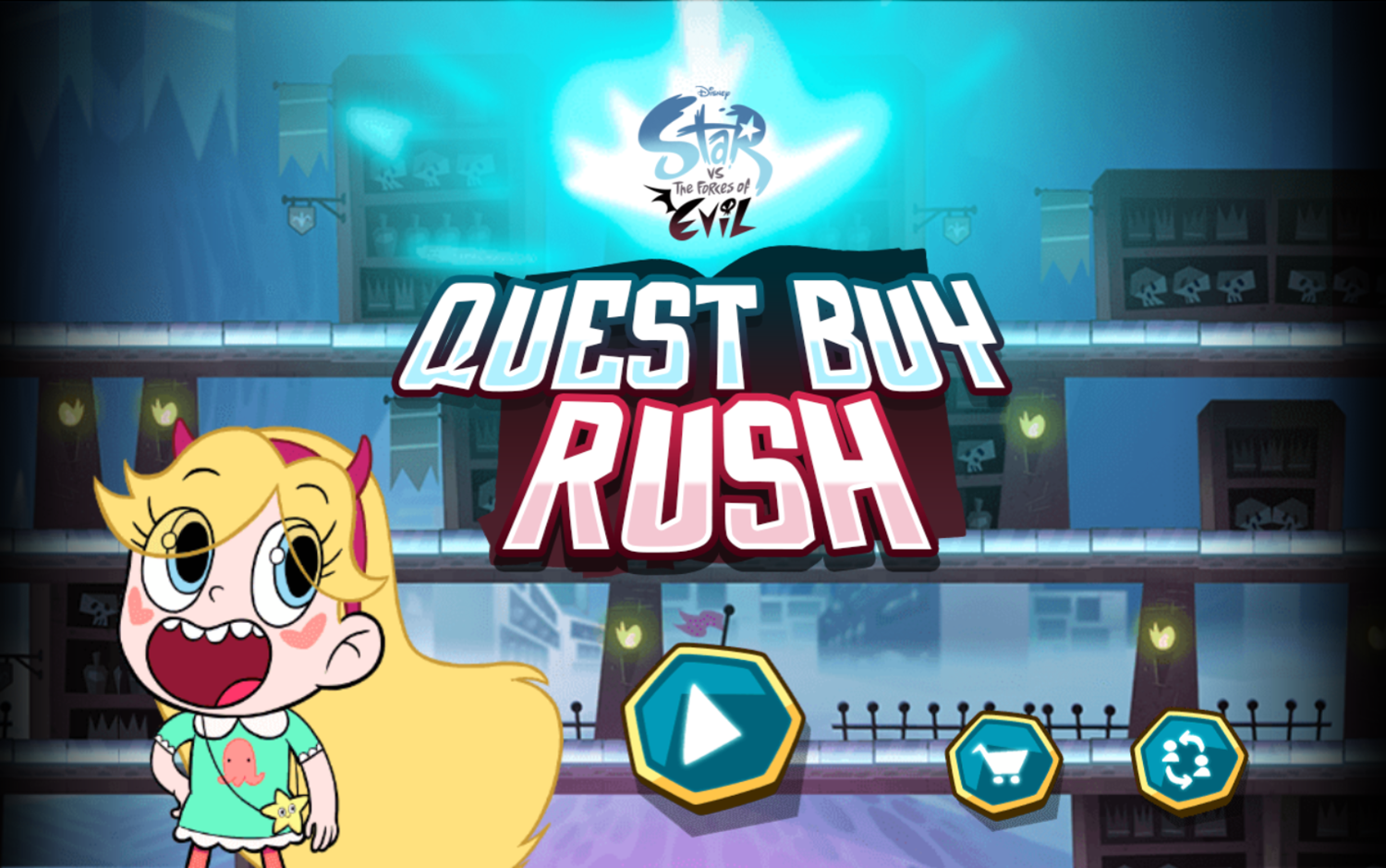 Star vs the Forces of Evil Quest Buy Rush Game Welcome Screen Screenshot.