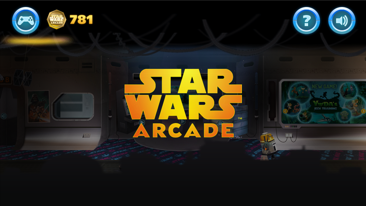 Star Wars Arcade Welcome Screen Screenshot.