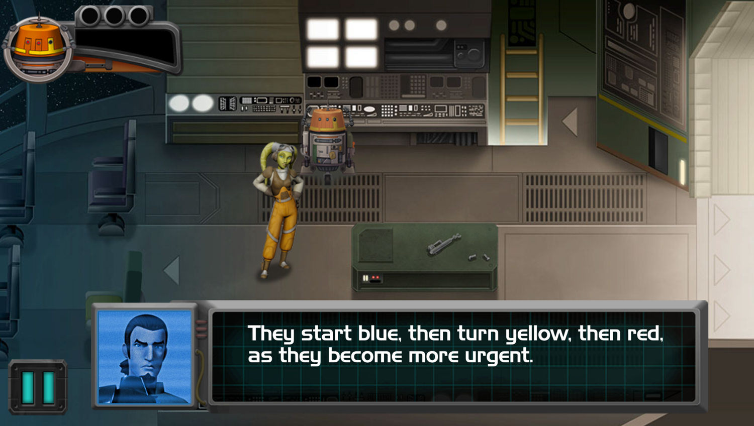 Star Wars Rebels Chopper Chase Game Instructions Screenshot.