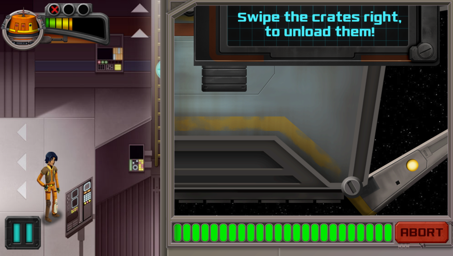 Star Wars Rebels Chopper Chase Game Swing Crates How To Play Screenshot.