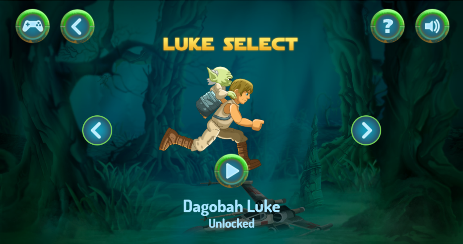 Star Wars Yoda's Jedi Training Character Select Screenshot.