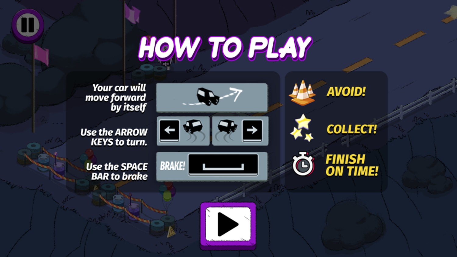 Steven Universe Beach City Drifters Game How To Play Screenshot.