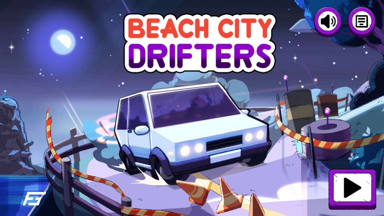 Steven Universe Beach City Drifters Game Welcome Screen Screenshot.