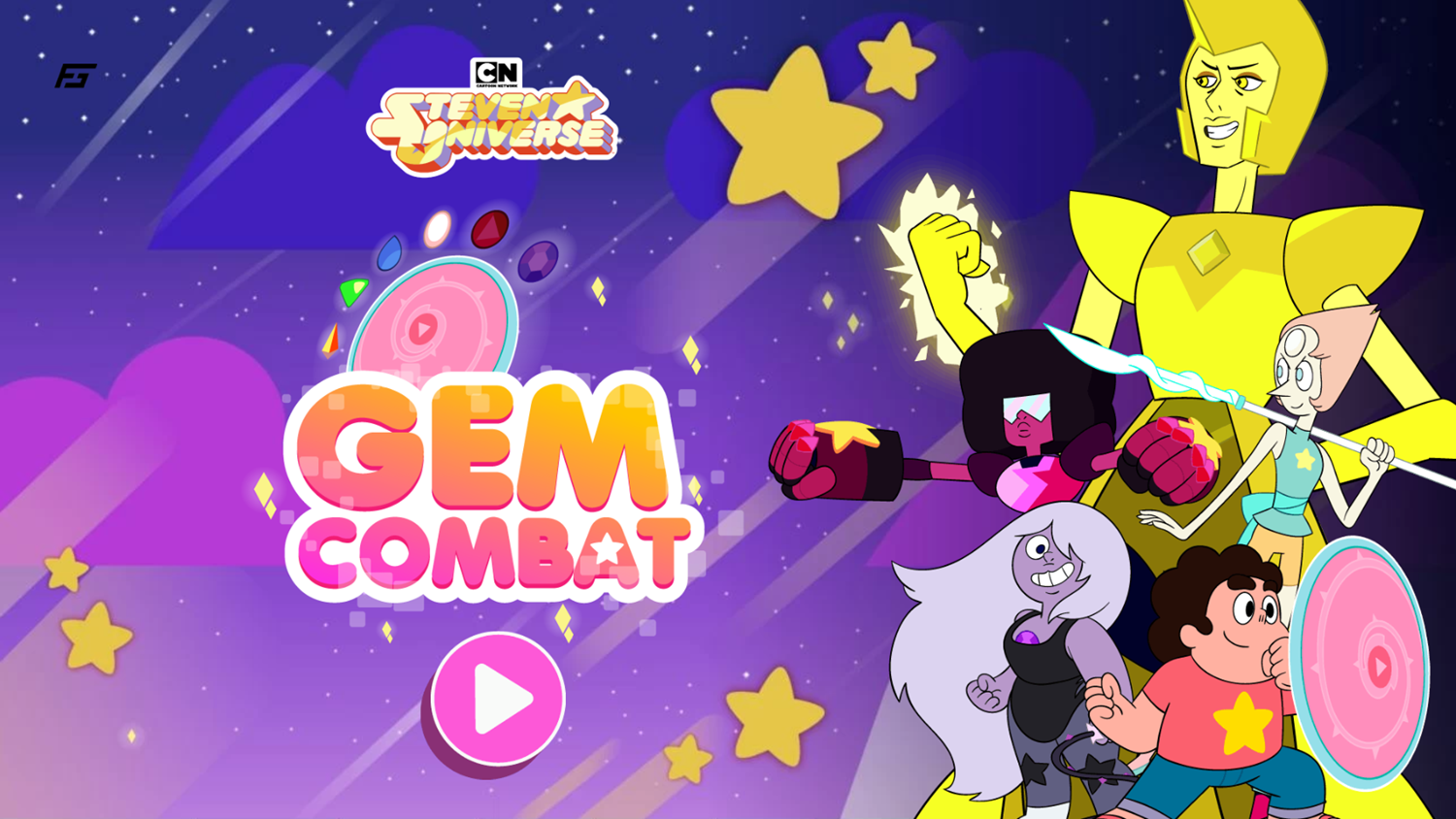 Steven Universe Gem Combat Game Welcome Screen Screenshot.