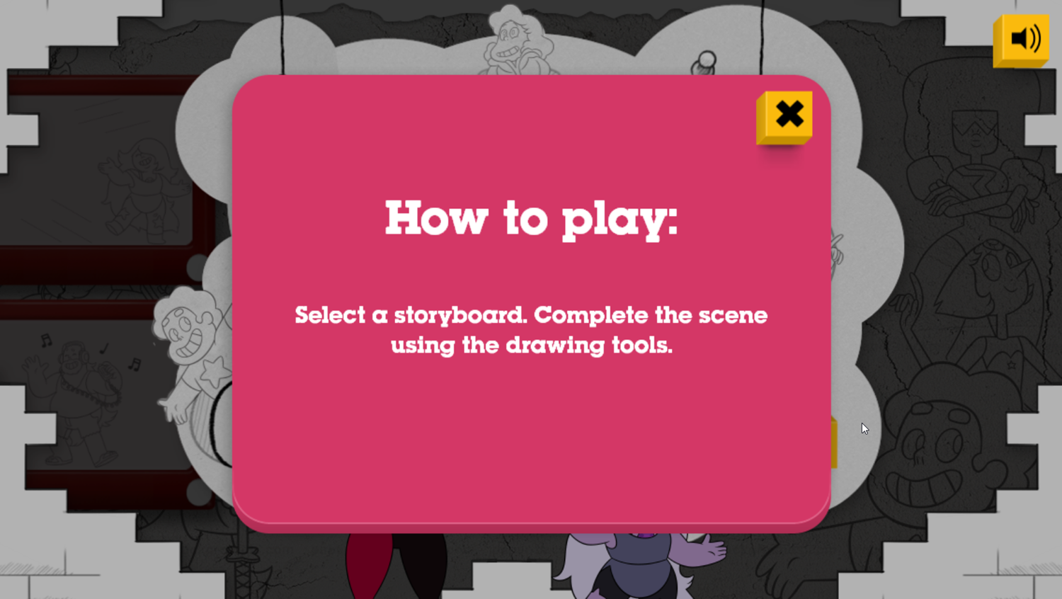 Steven Universe Storyboard Game How To Play Screenshot.